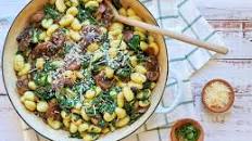 Vegetarian Gnocchi with Spinach and Mushroom-Butter Sauce