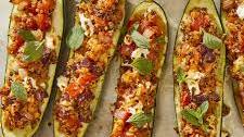 Vegetarian Quinoa & Feta Stuffed Zucchini