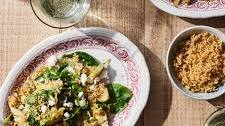 Warm Spinach-Artichoke Salad with Quinoa Crunchies