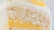White Cake with Lemon Filling and Lemon Cream Cheese Frosting