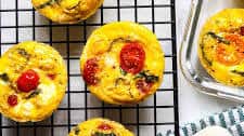 3-Ingredient Baked Feta & Cherry Tomato Egg Muffins