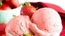 3 Ingredient Strawberry Coconut Sorbet (Paleo, Vegan, Dairy-Free, GF)