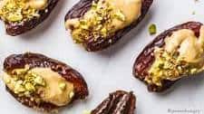 Almond Butter Stuffed Dates (2 Ingredients)