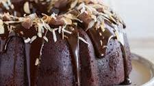 Almond Joy Candy Bar Filled Chocolate Bundt Cake