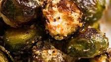 Amazing CRISPY Parmesan Garlic Roasted Brussels Sprouts