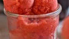 Basil Infused Strawberry Sorbet