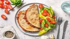 Beef Chilli Quesadillas with a Tomato and Baby Gem Salad