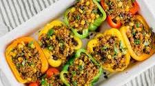 Beef and Quinoa Stuffed Bell Peppers