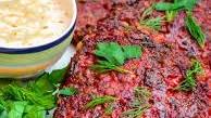 Beetroot fritters with tahini sauce