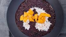 Black Rice Pudding with Coconut Milk and Mango