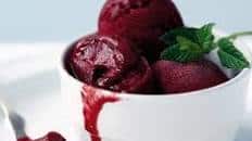 Blackcurrant & mint sorbet