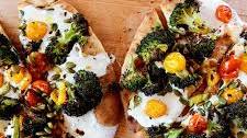 Broccoli and Tomato Flatbread Pizzas