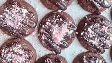 Brownie Cookies with Chocolate Ganache and Peppermint