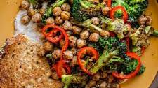 Charred Broccoli and Za’atar Chickpeas with Yogurt Sauce