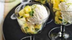 Cheat’s lime, coconut and rum ice cream