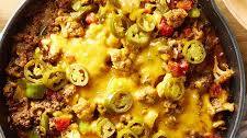 Cheesy Ground Beef & Cauliflower Casserole