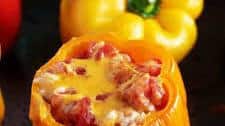 Cheesy Ground Turkey Stuffed Peppers