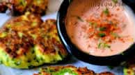 Cheesy Zucchini Fritters with Garlic and Dill