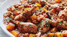 Chicken Drumsticks with Tomatoes and Lentils