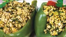 Chicken & Quinoa–Stuffed Bell Peppers