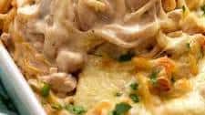 Chicken Tetrazzini (creamy chicken mushroom pasta bake)