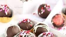 Chocolate Covered Strawberry Cake Balls