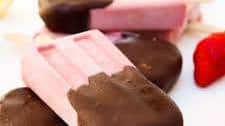 Chocolate Covered Strawberry Cream Popsicles