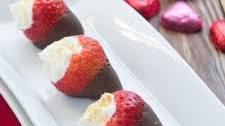 Chocolate Dipped, Cheesecake Stuffed Strawberries