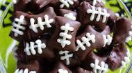 Chocolate Dipped Football Pretzel Bites