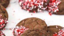Chocolate-Dipped Peppermint Chocolate Sugar Cookies