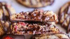 Chocolate-Dipped Strawberry Chocolate Chip Cookies