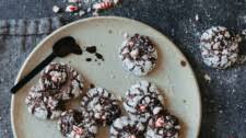 Chocolate Peppermint Snowball Cookies