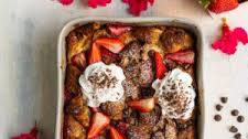 Chocolate Strawberry Croissant French Toast Bake