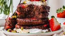 Chocolate Strawberry Pancakes (Vegan Gluten-Free)