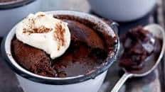 Chocolate hazelnut self-saucing puddings