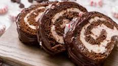 Chocolate peppermint cake roll