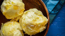 Coconut Ice Cream with Pineapple Curd Swirl