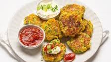 Corn and broccoli fritter bites