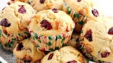 Cranberry White Chocolate Chip Eggnog Muffins