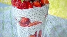 Creamy strawberry chia dessert