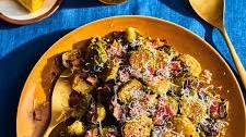 Crispy Roasted Brussels Sprouts with Bacon