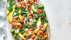 Crispy coconut prawn & mango salad