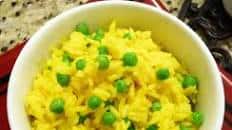 Easy Saffron Rice with Peas (if you please)