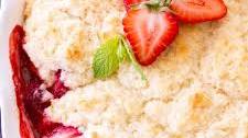 Easy Strawberry Cobbler with Lemon Biscuits