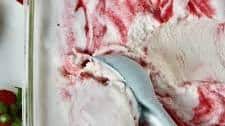 Easy Strawberry Swirl Ice Cream (No Eggs)