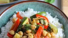 Easy Zucchini Chickpea Curry and Coconut Sauce Recipe