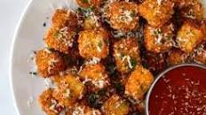 Eggplant Parmesan Bites with Marinara Dipping Sauce