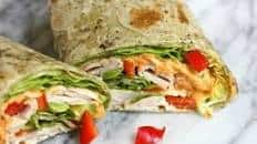 Five Minute Turkey Hummus Wrap