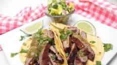 Flank Steak Tacos with Mango-Avocado Salsa