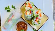 Fresh Vegetable Spring Rolls with Peanut Sesame Dipping Sauce